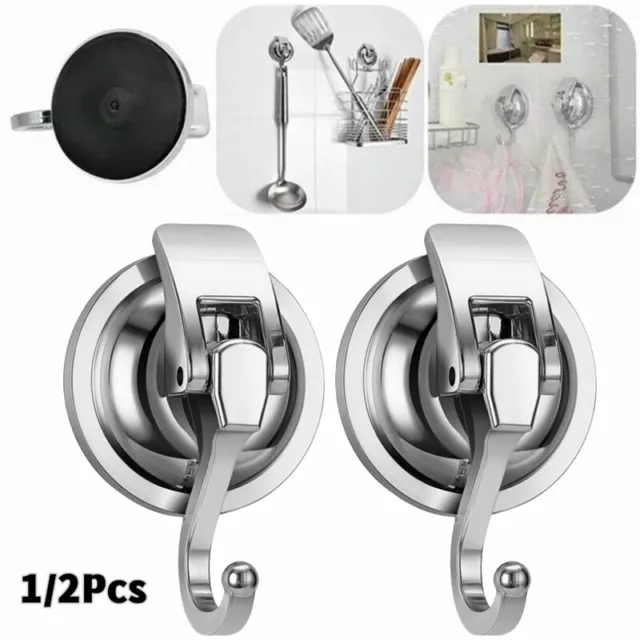 UK Kitchen Bathroom Heavy Duty Large Suction Cup Hooks Snap Lever Vacuum Holder