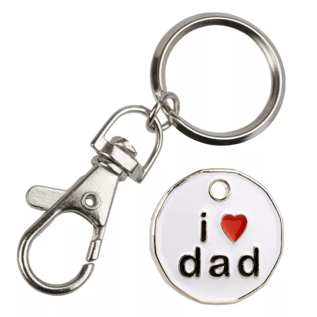 i ❤ dad (love) Trolley Token Coin Key rings x 1 unit  New 12 sided design