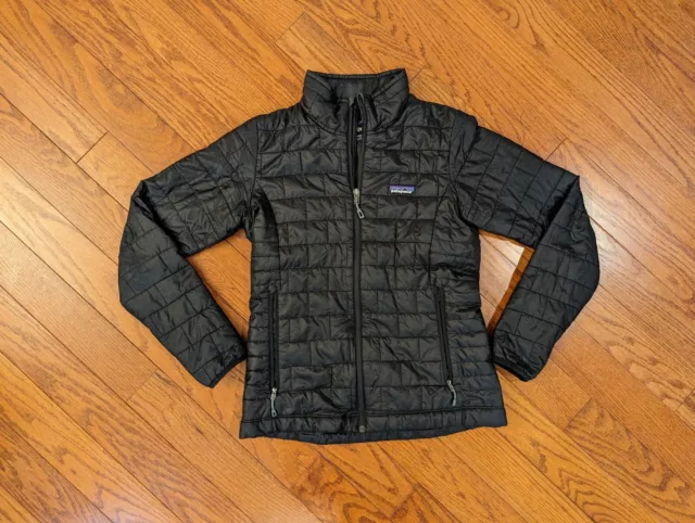 Patagonia Jacket Women Small Black Nano Puff Quilted Outdoors Hiker Lightweight