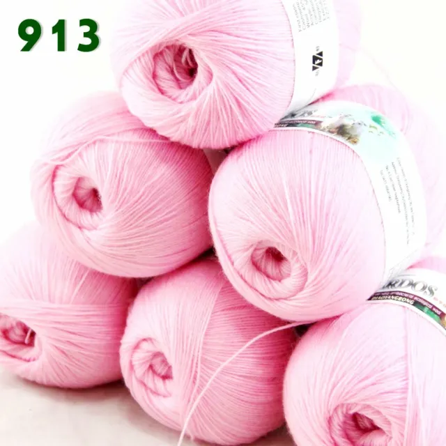 Sale 6 Ballsx50gr LACE Rugs Acrylic Wool Cashmere Hand Crochet Knitting Yarn 913