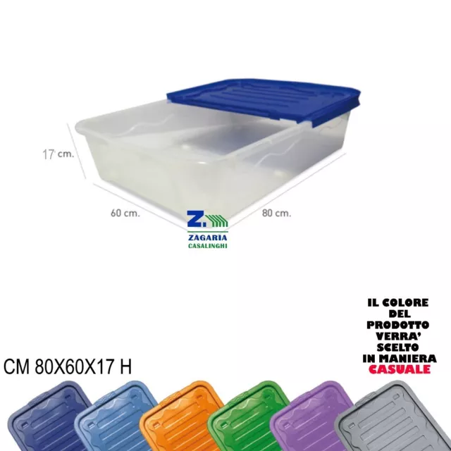 Contenitore Box Storage Baule Vulcano Sottoletto Con Ruote Cm 80X60X17 H