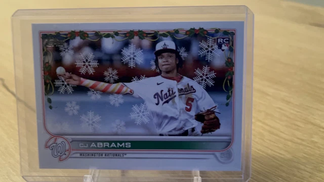 2022 Topps Holiday CJ ABRAMS SP variation #819 candy cane sleeve rookie RC