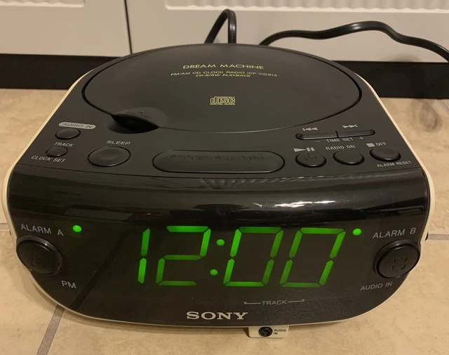 SONY DREAM MACHINE FM/AM Radio CD Player Dual Alarm Clock ICFCD815