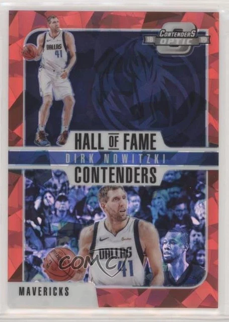 2018 Contenders Optic Hall of Fame Prizms Red Cracked Ice Dirk Nowitzki #1 HOF