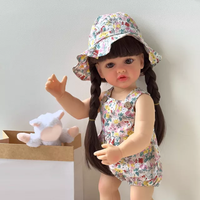 55cm Reborn Doll Full Body Silicone Vinyl Waterproof Newborn Toddler Doll Toy