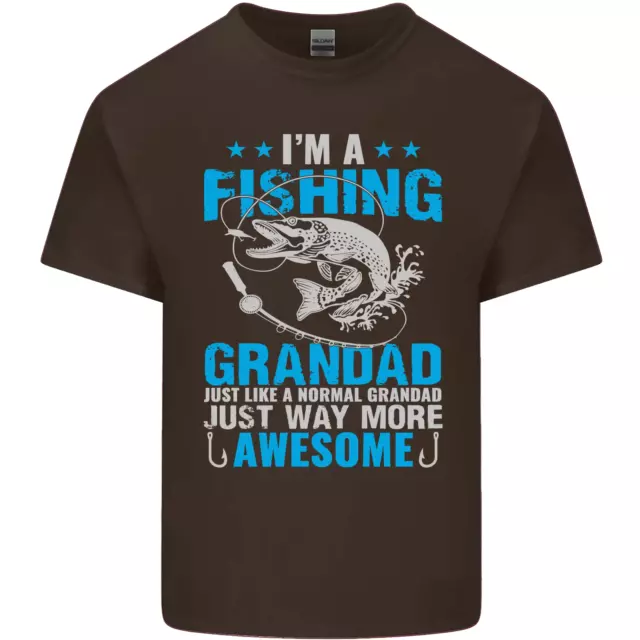 T-shirt top da uomo cotone Fishing Grandad Funny Fathers Day 8