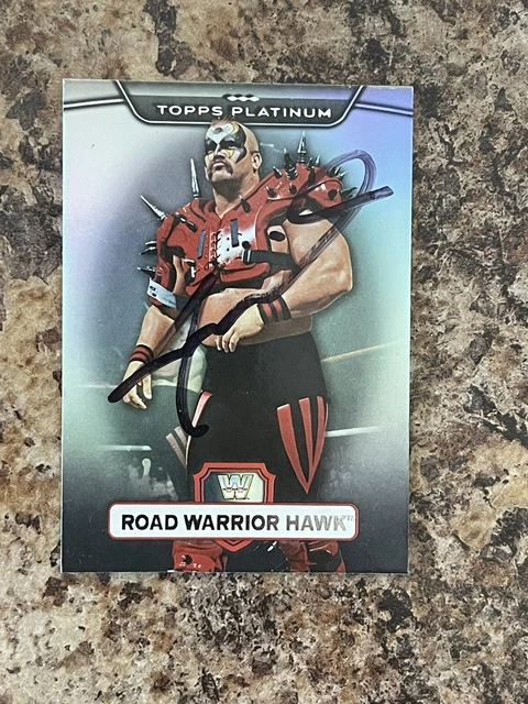 Road Warrior Hawk Signed Card Autographed WWE #36 Topps Platinum