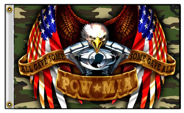 DELUXE FLAG USA POW MIA EAGLE FLAGS BIKER banner FL404 3x5 bikers item novelty