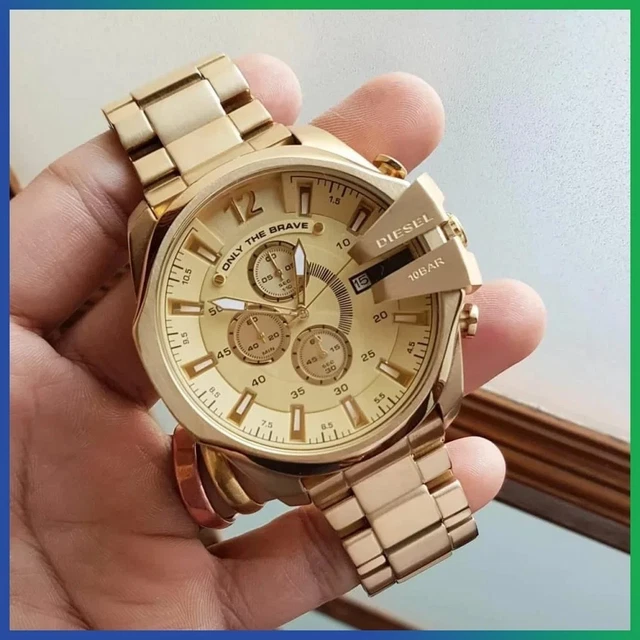 Orologio Diesel Big Daddy Chronograph Con Quadrante Nero E Cinturino In Acciaio Nero Per Uomo - Foto 13