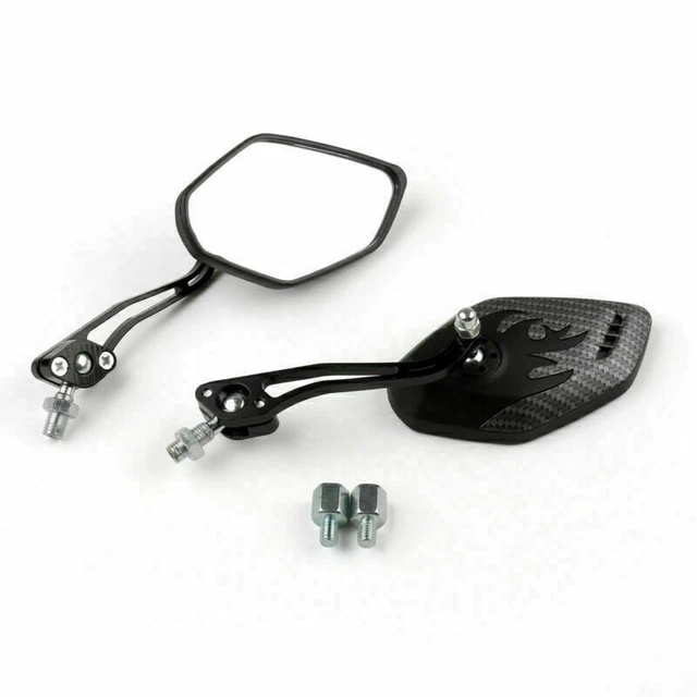 Motorcycle Rearview Mirrors 8mm 10mm For Honda Suzuki Kawasaki BMW Carbon SA