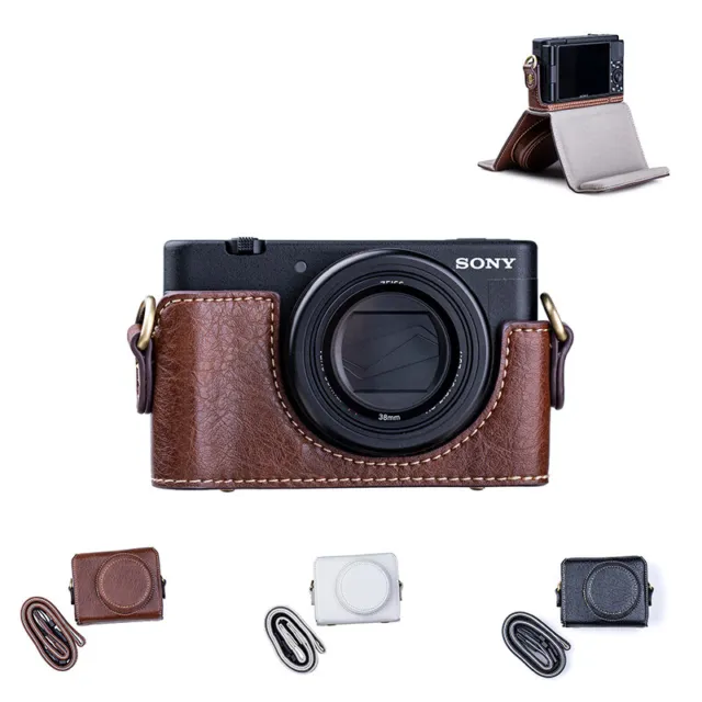 ZV1 Leather Camera Case Bag Half Bag Cover For Sony ZV1 ZV-1