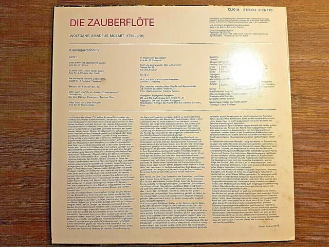 Zauberflöte, Mozart, Schallplatte v. 1971, Rundfunkchor Leipzig, Oper, Klassiker 2