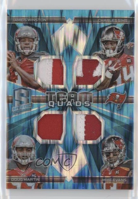 2015 Spectra Team Quads Neon Blue /50 Charles Sims Jameis Winston Rookie RC
