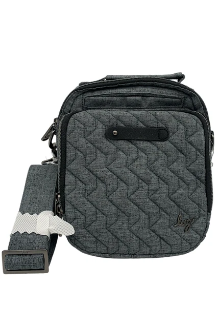 Lug RFID Crossbody with Charm Bar Skeeter Heather Gray