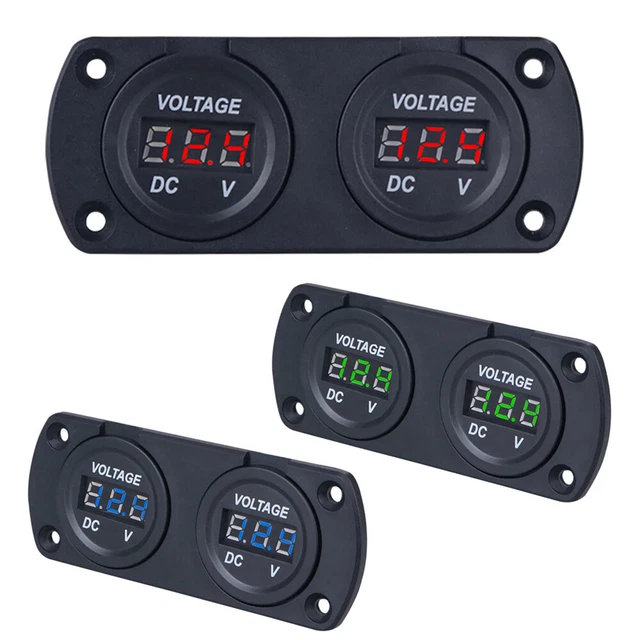 Acquista Voltmetro per auto LED doppio display digitale misuratore di tensione 6-35V per auto 12/24V camion SUV barca marina in Italia a partire da 9.93
