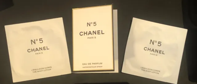 Authentic Chanel NO 5 EDP 1.5ml  + 2 the Body Lotion 6ml Sachet Sample FRESH!