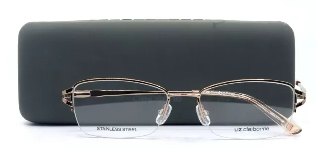 Liz Claiborne L627 01N5 Coral Gold Rectangular Womens Eyeglasses 51-16-130