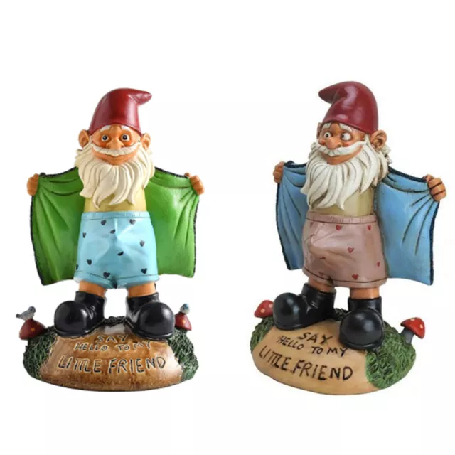 Funny Naughty Garden Gnome Statue Outdoor Figurine Lawn Ornaments for Yard Art