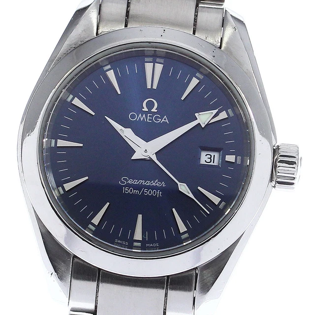 Orologio Donna OMEGA Seamaster Aqua Terra 2577,80 Data Quadrante Navy Quarzo_740868