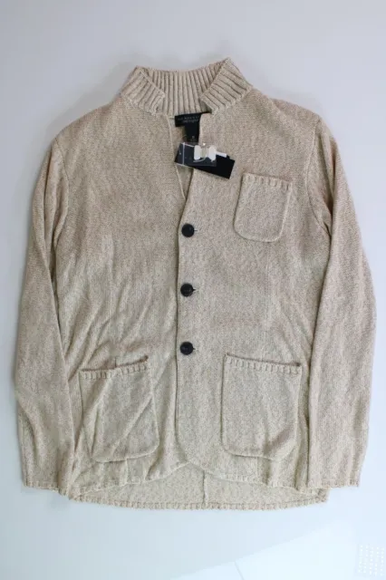 The Men's Store Bloomingdales Melange Knit Cardigan Jacket Large Sand Sweater