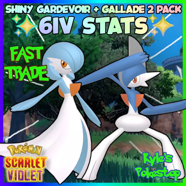 x2 ✨SHINY✨or Not GARDEVOIR + GALLADE 6IV BATTLE-READY POKEMON SCARLET and  VIOLET