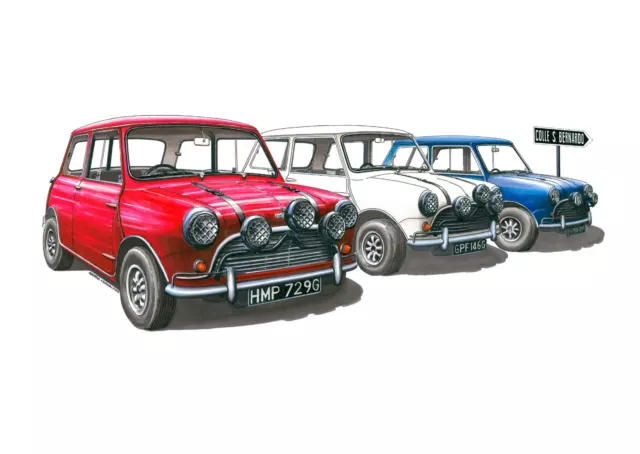 The Italian Job Mini Cooper S Greeting Card A5 size