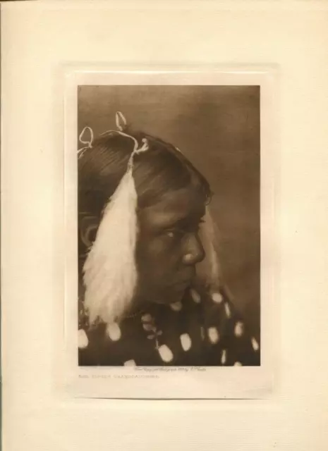 1907 Original Photogravure | Red Cloud's Granddaughter | Curtis | 5 1/2 x 7 1/2