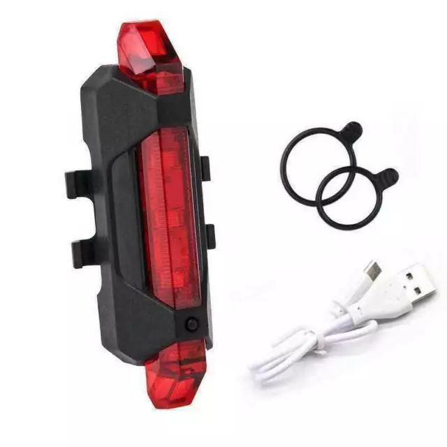 5 LED USB Rechargeable Bicycle Safety Cycling Warning Rear Lamp Bike Tail Light