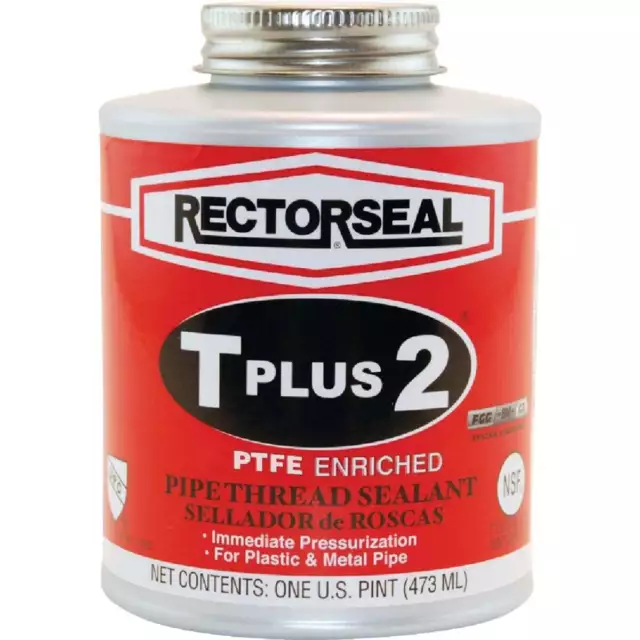 Rectorseal T Plus 16 Oz. White Pipe Thread Sealant with PTFE 23431 Pack of 12
