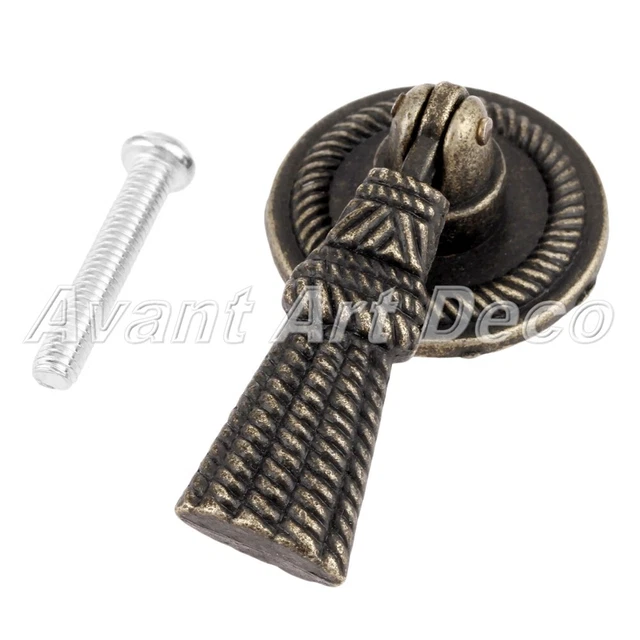 Antique Bronze Single Hole Cabinet Knob Drawer Door Cupboard Drop Pull Handle