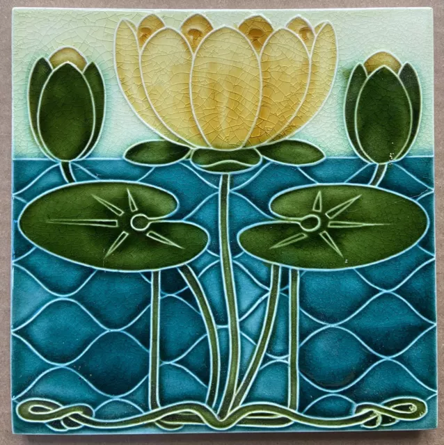 Antique Pilkington's England - Art Nouveau Majolica Tile C1900