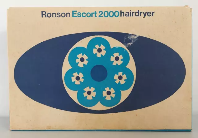 Vintage Hairdryer Ronson Escort 2000 1960's w. hood strap RETRO WORKING pat test