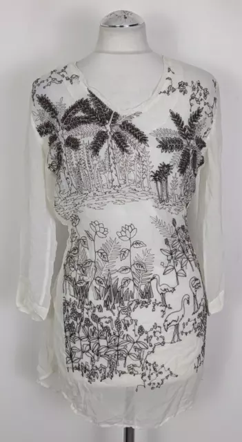 ISSEY MIYAKE HAAT HeaRT Embroidered White Semi Sheer Designer Dress. UK ...