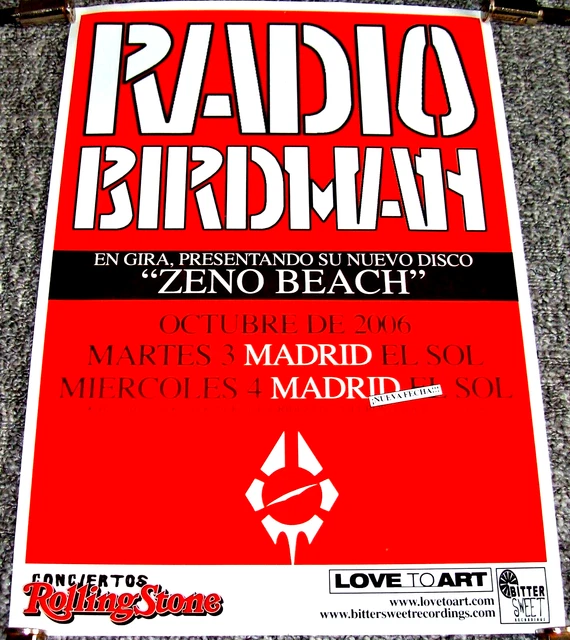 RADIO BIRDMAN ABSOLUTELY Stunning Rare Concerts Poster Madrid Spain