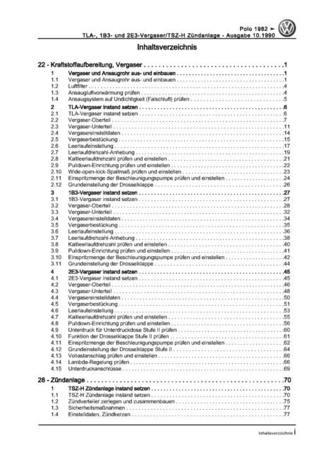 eBook VW Polo 2 (81-94) TLA-, 1B3- u. 2E3-Vergaser / TSZ-H Zündanlage 2