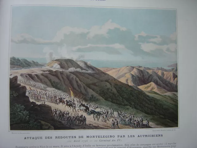 Engraving Attack of the Redoubts of MONTELEGINO April 11, 1796 Monte-Legino Napoleon