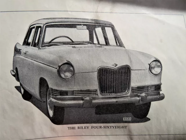 Riley 4/68 Owners Manual 1960 - Four-Sixty Drivers Handbook 3