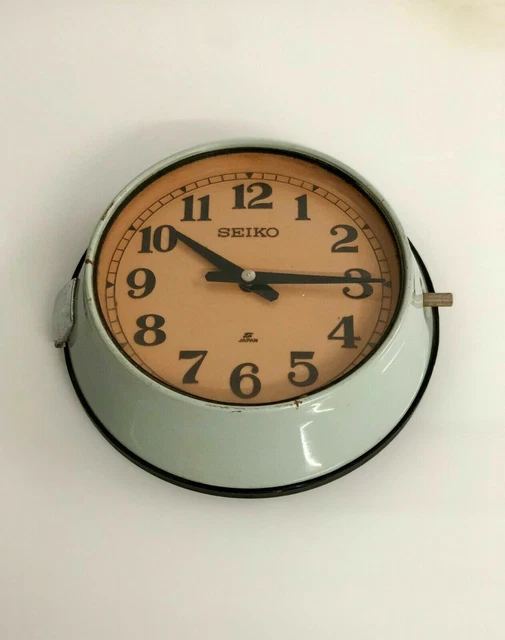 Vintage Original Retro Industrial Super Tanker Ship's Slave Seiko Wanduhr 2