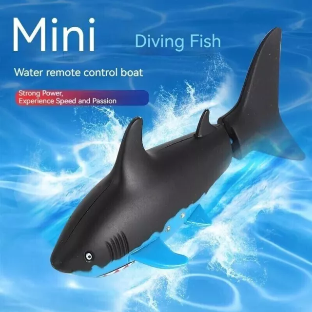 Mini Remote Control Boat Shark Dive Fish Sightsee Submarine Children Toy Gift 3