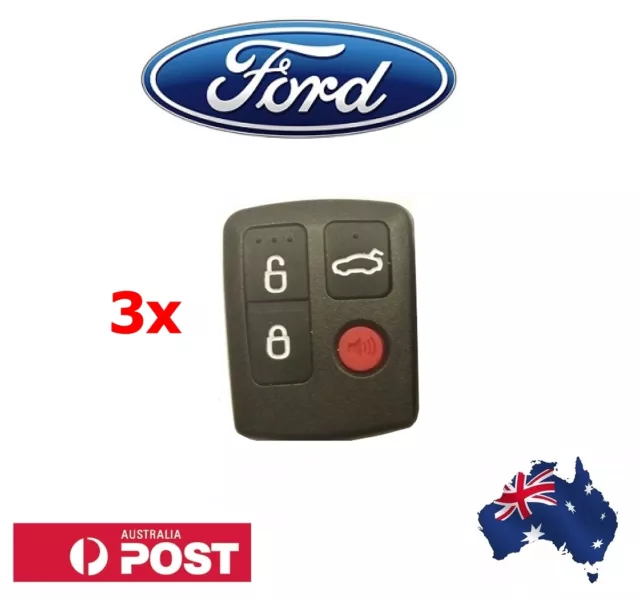 3 x Ford Remote BA/BF Falcon Sedan/Wagon Keyless Car Remote 4 Button Keypad