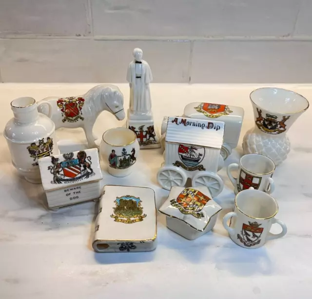 Job Lot of 12 Crested China Items - Goss and other brands