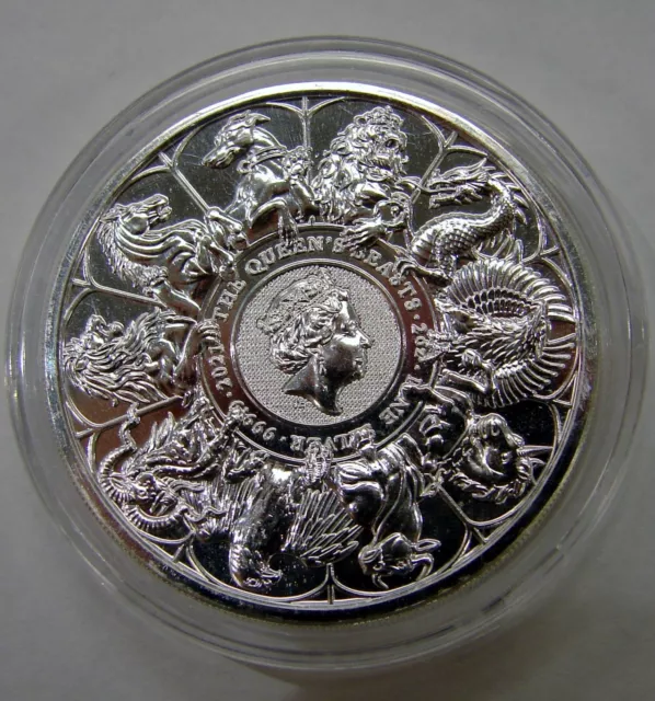 Great Britain 2021 - 2 oz. 9999 Silver Queen's Beast Completer Coin - BU w/ Cap