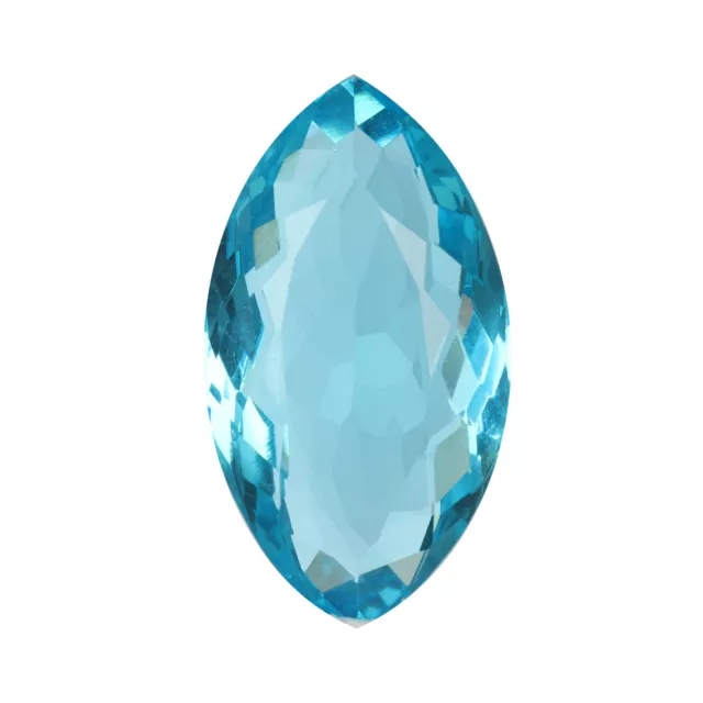 LAB CREATED MARQUISE Shape Hydrothermal Swiss Blue Topaz 80 Carat for ...