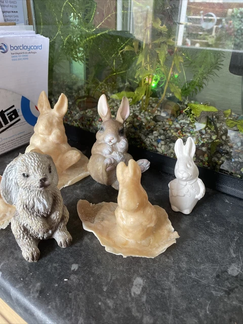 Moldes de látex de goma trío 3 conejos lote de trabajo hadas jardín animales fundición