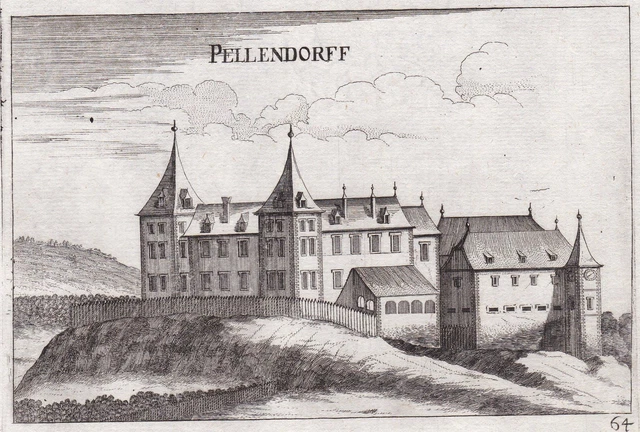 Pellendorf Himberg Bruck An Der Leitha Incisione Stampa Antica Vischer 1672