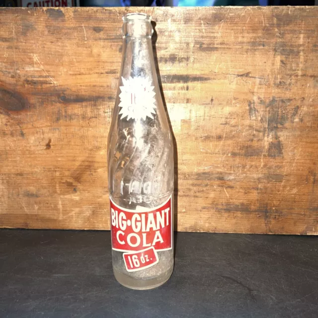 Vintage Applied Label Soda Bottle Big Giant Cola 9 99 Picclick