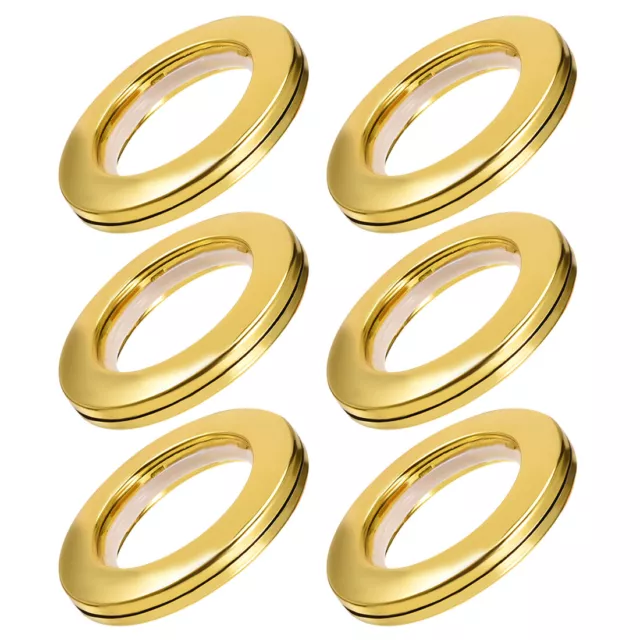 Curtain Grommets Plastic 1.5 Inch Inner Dia Drapery Eyelet Rings Gold Tone 6 Pcs