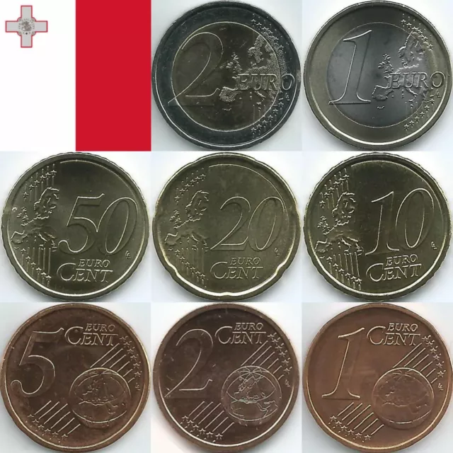Malta Euromünzen von 2008 bis 2023, unzirkuliert/bankfrisch