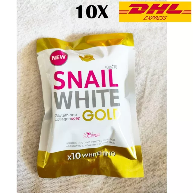 Snail White Gold Soap Intensive Whitening Body Nourished Skin 100g x 10