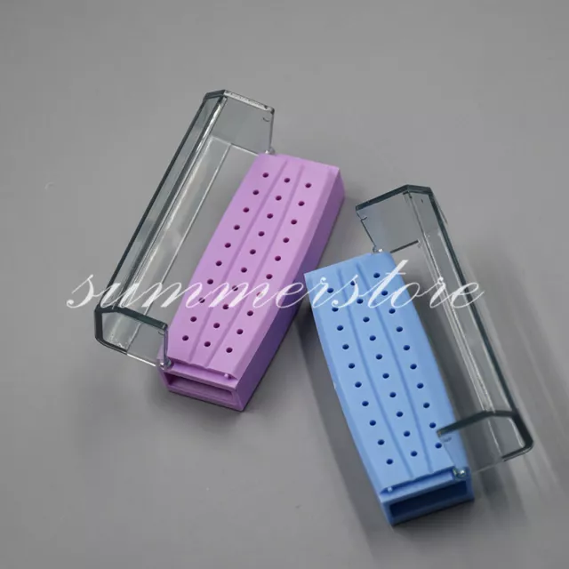 Purple/Blue Dental Disinfection 30 Holes High Speed Plastic Bur Drill Holder